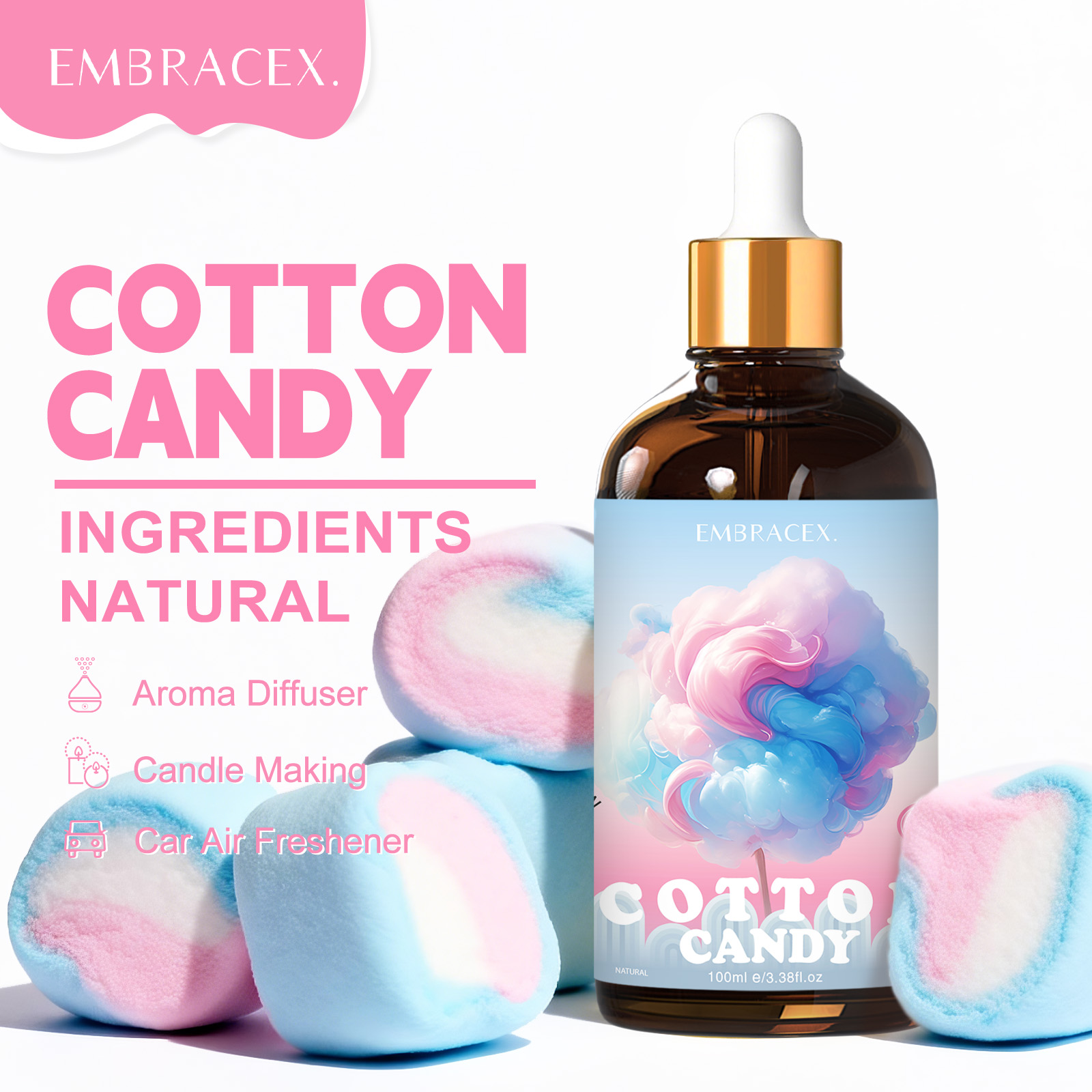 Candle Making Essential Oil - 100ml Minyak Esensial Cotton Candy untuk